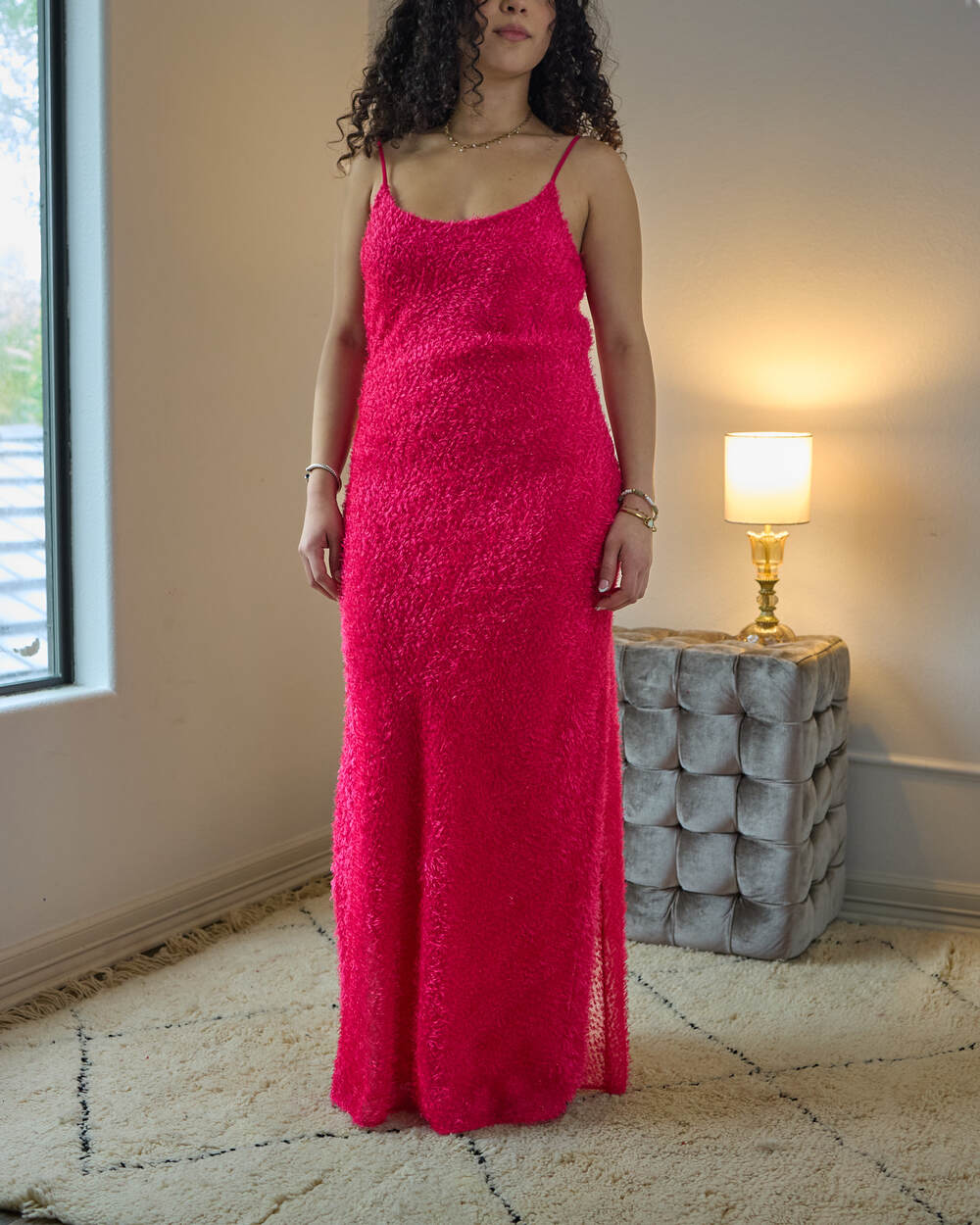 Maria Bonita Women's Hot Pink Maxi Dress Slit